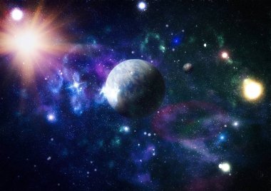 alan arka plan soyut. Gece gökyüzünde yıldızlar ve bulutsu. Nasa tarafından döşenmiş bu görüntü unsurları