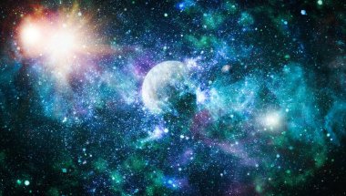 alan arka plan soyut. Gece gökyüzünde yıldızlar ve bulutsu. Nasa tarafından döşenmiş bu görüntü unsurları