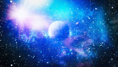 alan arka plan soyut. Gece gökyüzünde yıldızlar ve bulutsu. Nasa tarafından döşenmiş bu görüntü unsurları