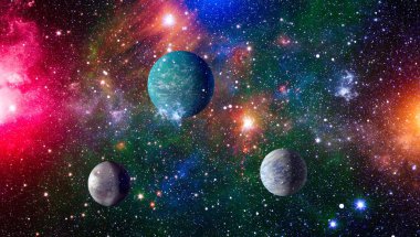 Parlak yıldız bulutsu. Uzak galaksi. Soyut resim. Nasa tarafından döşenmiş bu görüntü unsurları.