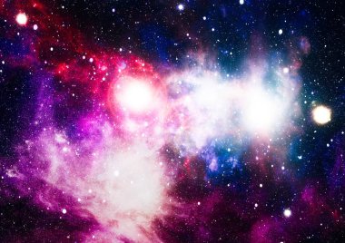 Parlak yıldız bulutsu. Uzak galaksi. Soyut resim. Nasa tarafından döşenmiş bu görüntü unsurları.