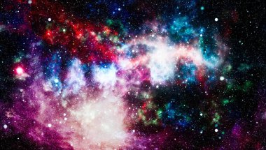 Parlak yıldız bulutsu. Uzak galaksi. Soyut resim. Nasa tarafından döşenmiş bu görüntü unsurları.