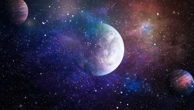 Parlak yıldız bulutsu. Uzak galaksi. Soyut resim. Nasa tarafından döşenmiş bu görüntü unsurları.