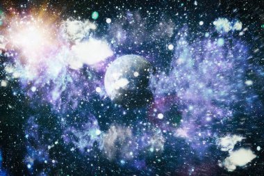 Parlak yıldız bulutsu. Uzak galaksi. Soyut resim. Nasa tarafından döşenmiş bu görüntü unsurları.