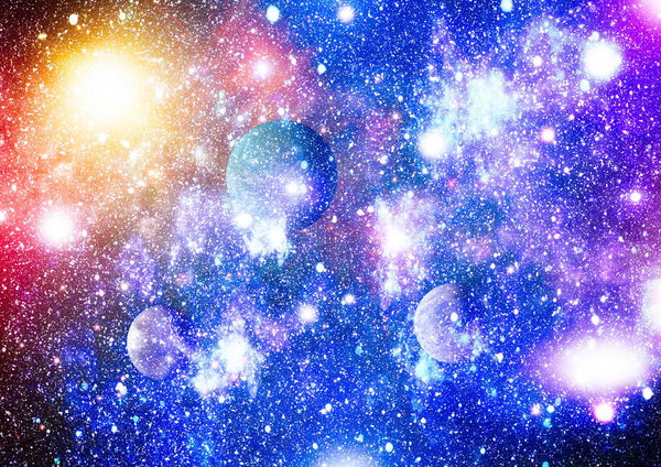 Abstract space background. Night sky with stars and nebula. Elements of this image furnished by NASA