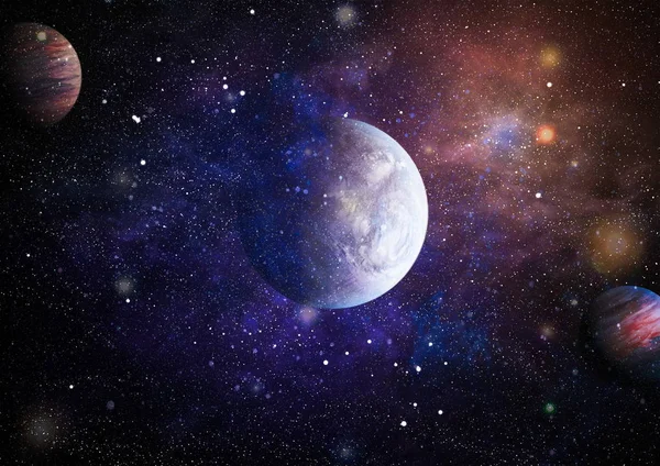 Absztrakt Helyet Háttér Éjszakai Égbolton Csillagok Köd Kép Nasa Berendezett — Stock Fotó