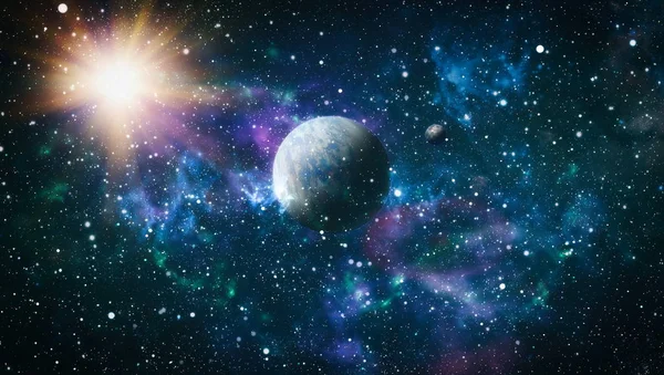 Jasná Hvězda Mlhoviny Vzdálené Galaxie Abstraktní Obraz Prvky Tohoto Obrázku — Stock fotografie