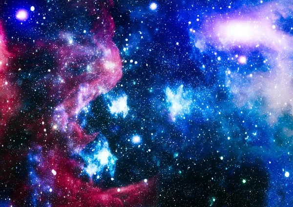 Ljusa Stjärnor Nebulosa Avlägsen Galax Abstrakt Bild Delar Denna Bild — Stockfoto