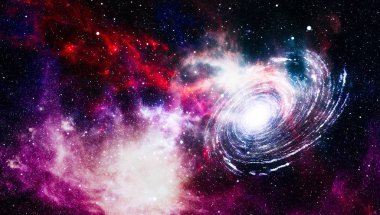 Parlak yıldız bulutsu. Uzak galaksi. Soyut resim. Nasa tarafından döşenmiş bu görüntü unsurları.