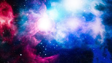 Parlak yıldız bulutsu. Uzak galaksi. Soyut resim. Nasa tarafından döşenmiş bu görüntü unsurları.