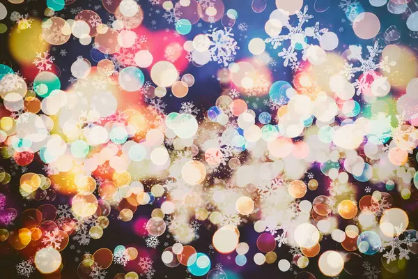 クリスマス円形照明を祝う新しい年要旨 — ストック写真