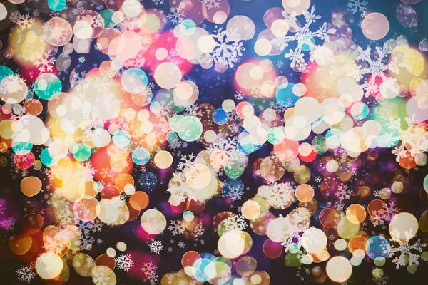 Bokeh Christmas Circular Lighting Celebrating New Year Abstract — Stock Photo, Image