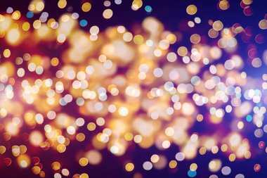 Doğal bokeh ve parlak altın ışıklarla şenlikli arka plan.