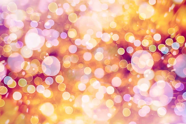 Feestelijke Achtergrond Met Natuurlijke Bokeh Heldere Gouden Lichten — Stockfoto