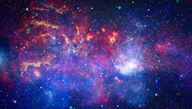 Uzaydaki gezegenler, yıldızlar ve galaksiler uzay keşiflerinin güzelliğini gösteriyor. NASA tarafından döşenmiş elementler