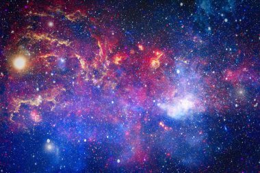 Uzaydaki gezegenler, yıldızlar ve galaksiler uzay keşiflerinin güzelliğini gösteriyor. NASA tarafından döşenmiş elementler