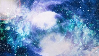 Uzaydaki gezegenler, yıldızlar ve galaksiler uzay keşiflerinin güzelliğini gösteriyor. NASA tarafından döşenmiş elementler