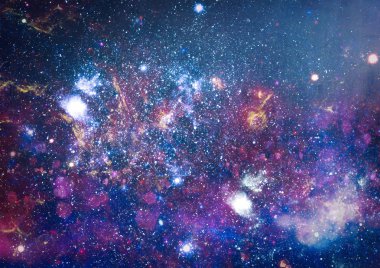 Uzaydaki gezegenler, yıldızlar ve galaksiler uzay keşiflerinin güzelliğini gösteriyor. NASA tarafından döşenmiş elementler