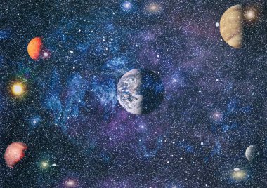 Derin uzay bulunan sarmal gökada. Nasa tarafından döşenmiş bu görüntü unsurları.