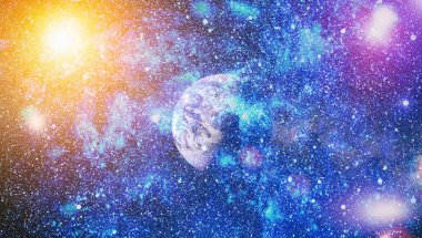 Derin uzay bulunan sarmal gökada. Nasa tarafından döşenmiş bu görüntü unsurları.