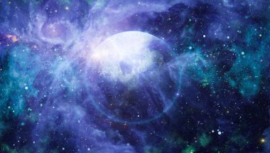 Uzaydaki gezegenler, yıldızlar ve galaksiler uzay keşiflerinin güzelliğini gösteriyor. NASA tarafından döşenmiş elementler