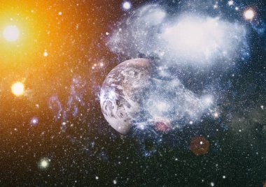 Derin uzay bulunan sarmal gökada. Nasa tarafından döşenmiş bu görüntü unsurları.