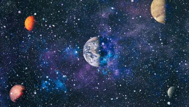 Derin uzay bulunan sarmal gökada. Nasa tarafından döşenmiş bu görüntü unsurları.