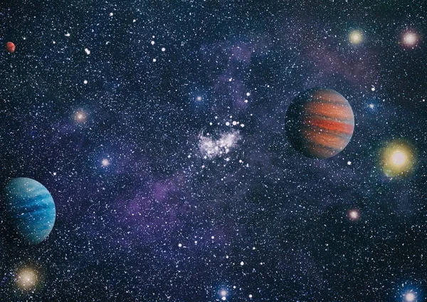 Stjärnor Planet Och Galax Ett Fritt Utrymme Delar Denna Bild — Stockfoto