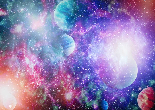 Stele Ale Unei Planete Galaxii Într Spațiu Liber Elemente Ale — Fotografie, imagine de stoc