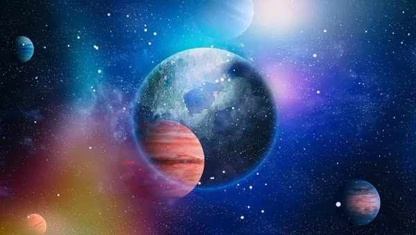 Stars Planet Galaxy Free Space Elements Image Furnished Nasa — Stock Photo, Image