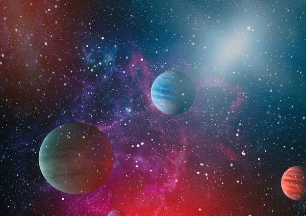 Stjärnor Planet Och Galax Ett Fritt Utrymme Delar Denna Bild — Stockfoto