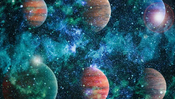 Egy Bolygó Galaxis Csillagai Egy Szabad Térben Elemei Ezt Képet — Stock Fotó