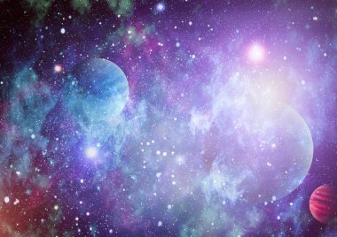 Nebula ve galaksiler uzayda. Bu görüntünün elementleri NASA tarafından desteklenmektedir.