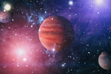 Nebula ve galaksiler uzayda. Bu görüntünün elementleri NASA tarafından desteklenmektedir.