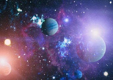 Nebula ve galaksiler uzayda. Bu görüntünün elementleri NASA tarafından desteklenmektedir.