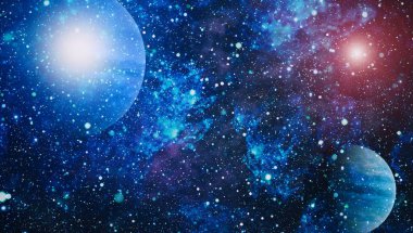 Nebula ve galaksiler uzayda. Bu görüntünün elementleri NASA tarafından desteklenmektedir.