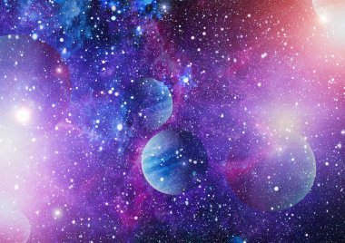 Nebula ve galaksiler uzayda. Bu görüntünün elementleri NASA tarafından desteklenmektedir.