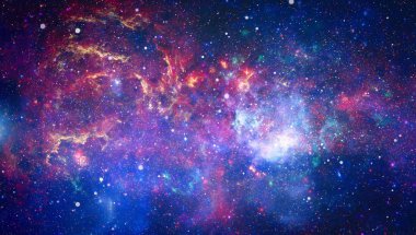 Güzel bulutsu, yıldızlar ve galaksiler. Nasa tarafından döşenmiş bu görüntü unsurları.