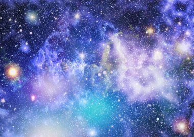 Nebula ve galaksiler uzayda. Bu görüntünün elementleri NASA tarafından desteklenmektedir.