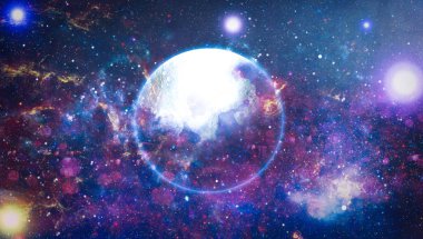 Güzel bulutsu, yıldızlar ve galaksiler. Nasa tarafından döşenmiş bu görüntü unsurları.