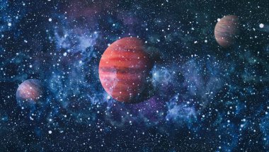 Nebula ve galaksiler uzayda. Bu görüntünün elementleri NASA tarafından desteklenmektedir.