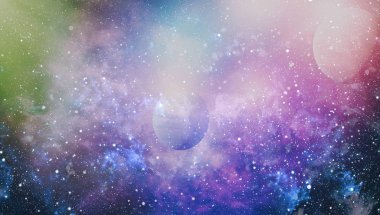 Nebula ve galaksiler uzayda. Bu görüntünün elementleri NASA tarafından desteklenmektedir.