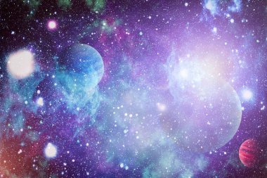 Nebula ve galaksiler uzayda. Bu görüntünün elementleri NASA tarafından desteklenmektedir.