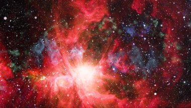 Güzel bulutsu, yıldızlar ve galaksiler. Nasa tarafından döşenmiş bu görüntü unsurları.