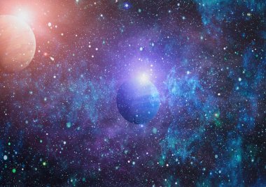 Nebula ve galaksiler uzayda. Bu görüntünün elementleri NASA tarafından desteklenmektedir.