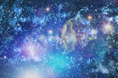 Nebula ve galaksiler uzayda. Bu görüntünün elementleri NASA tarafından desteklenmektedir.