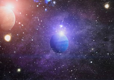 Nebula ve galaksiler uzayda. Bu görüntünün elementleri NASA tarafından desteklenmektedir.