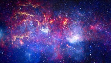 Güzel bulutsu, yıldızlar ve galaksiler. Nasa tarafından döşenmiş bu görüntü unsurları.