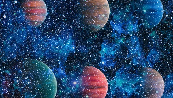 Nebula ve galaksiler uzayda. Bu görüntünün elementleri NASA tarafından desteklenmektedir.