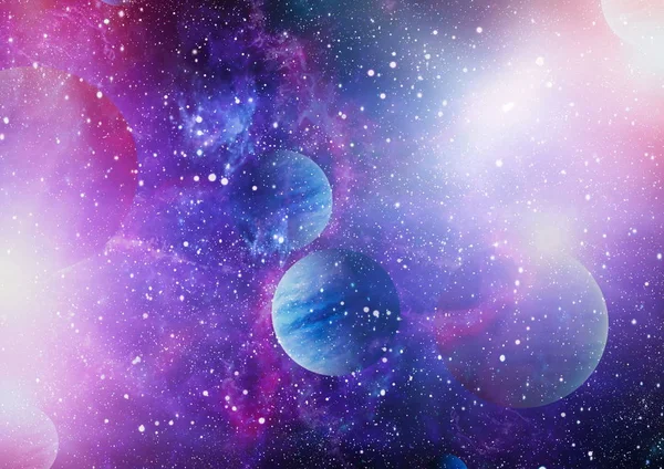 Nebula ve galaksiler uzayda. Bu görüntünün elementleri NASA tarafından desteklenmektedir.